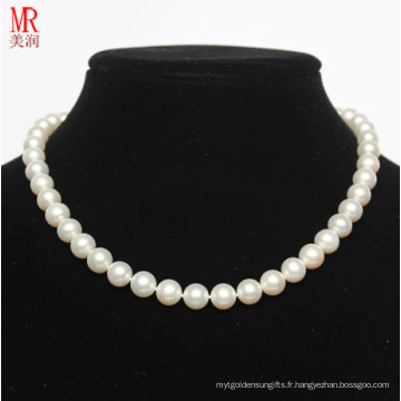 Collier de perles d&#39;eau douce blanc AAAA de 8-9mm